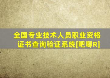 全国专业技术人员职业资格证书查询验证系统[吧唧R]